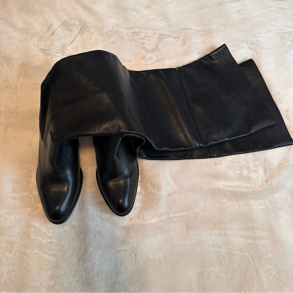 Genuine leather Over the knee western style boots - Picture 5 of 15